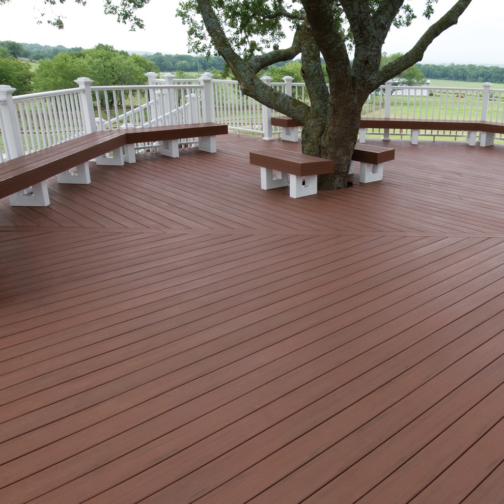 Deck - large transitional backyard deck idea in New York with no cover