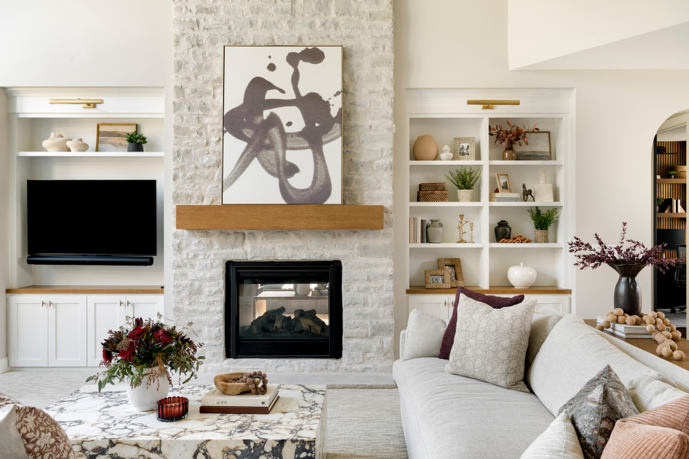 Example of a french country home design design in Minneapolis