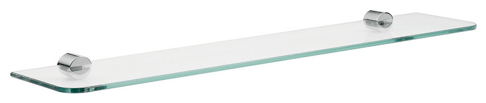 Clear Crystal Glass Single Bathroom Shelf, 23.6"x4.9", Rondo2 4510.001.60