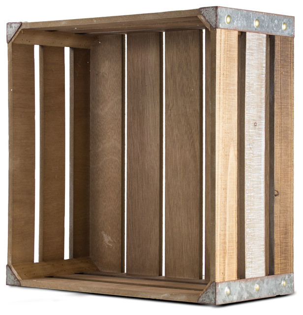 Rustic Wood Storage Crate, Large Farmhouse Storage Bins And Boxes