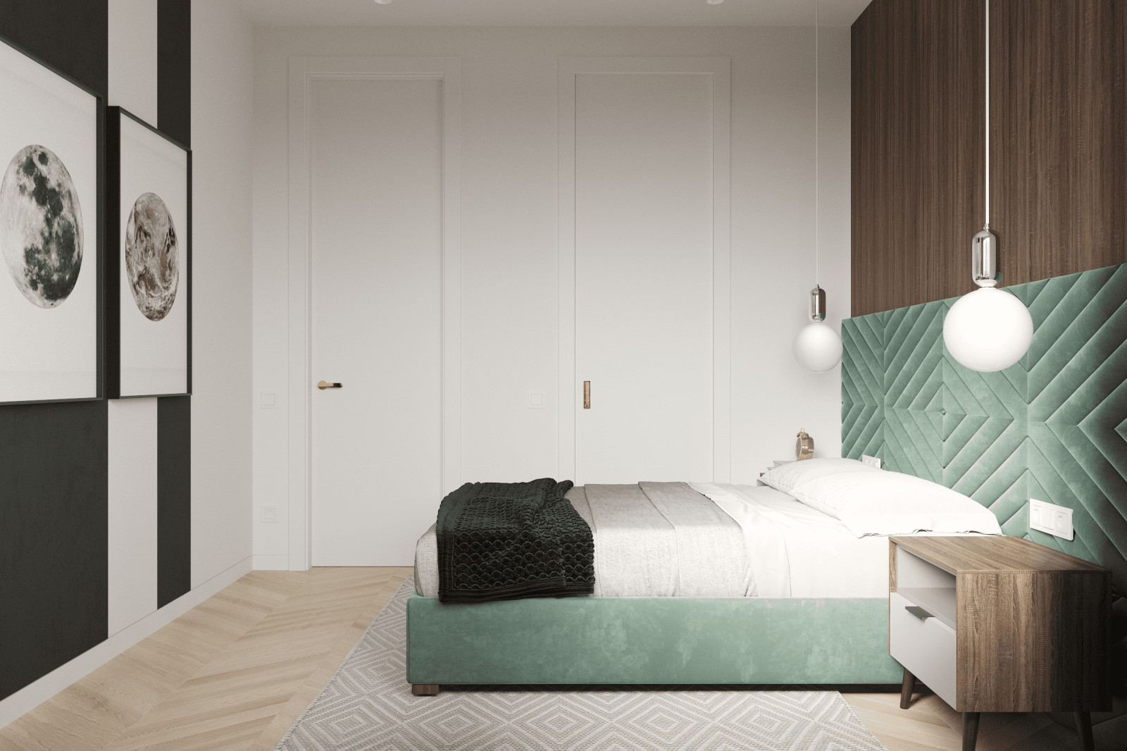 Просторная квартира в нежных оттенках со стильными элементами декора