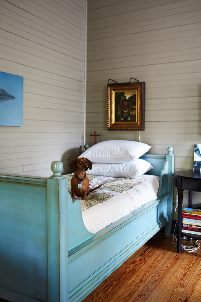 Photo of a country bedroom in Austin.