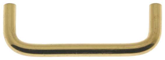 Genuine Solid Brass 3-1/2" c/c Wire Pull, Polished Brass