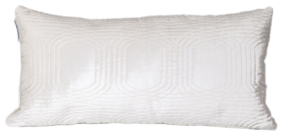 paperback heroïsch Tact Quilted Velvet White Lumbar Throw Pillow - Traditional - Decorative Pillows  - by UStradeENT LLC | Houzz
