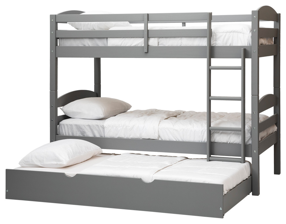 Solid Wood Twin over Twin Bunk Bed and Storage/Trundle Bed ...