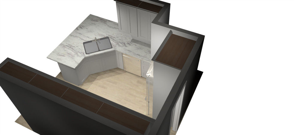 Keep angled counter or square it off? | Houzz Forum
