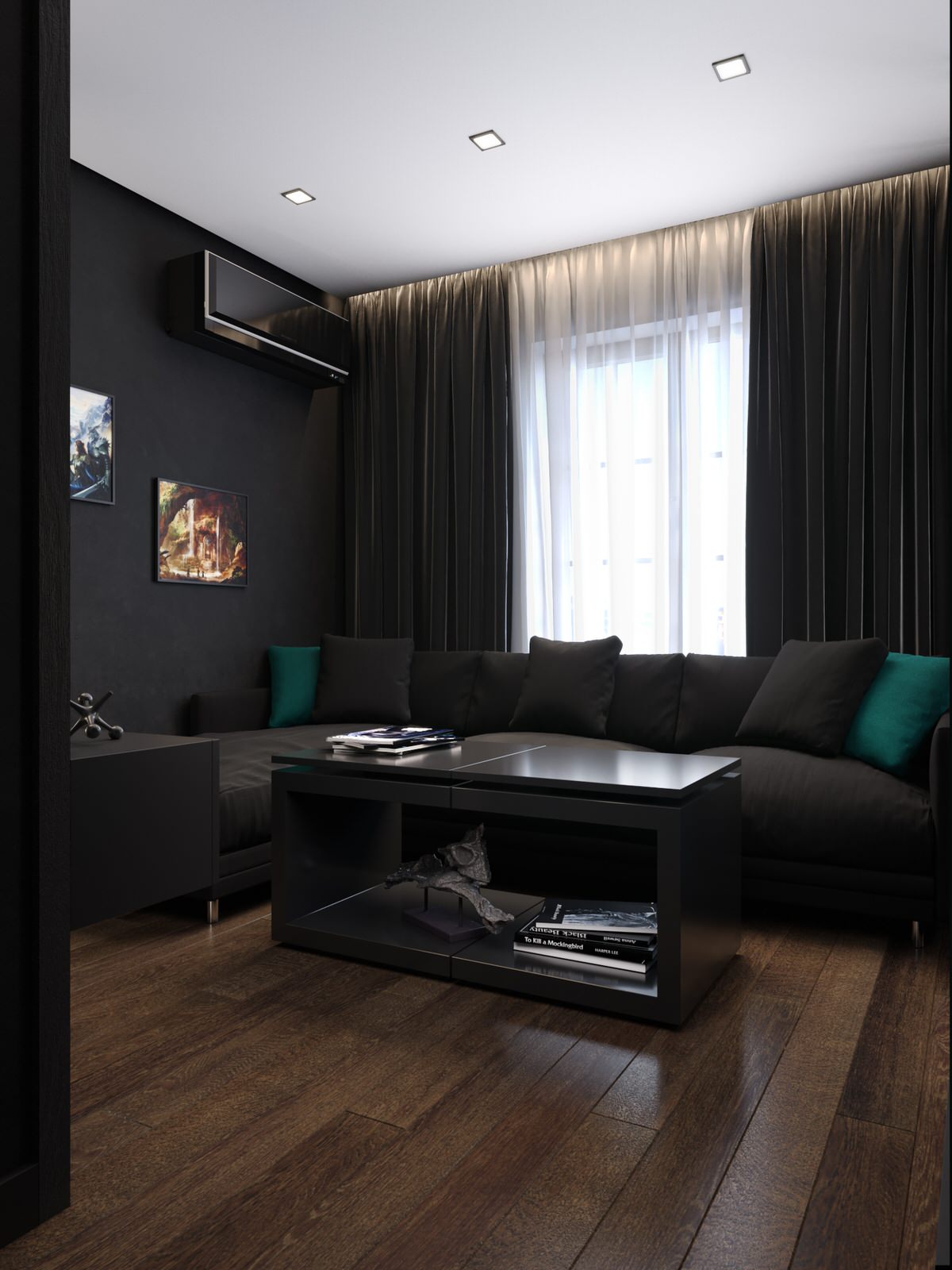 Квартира в черных тонах