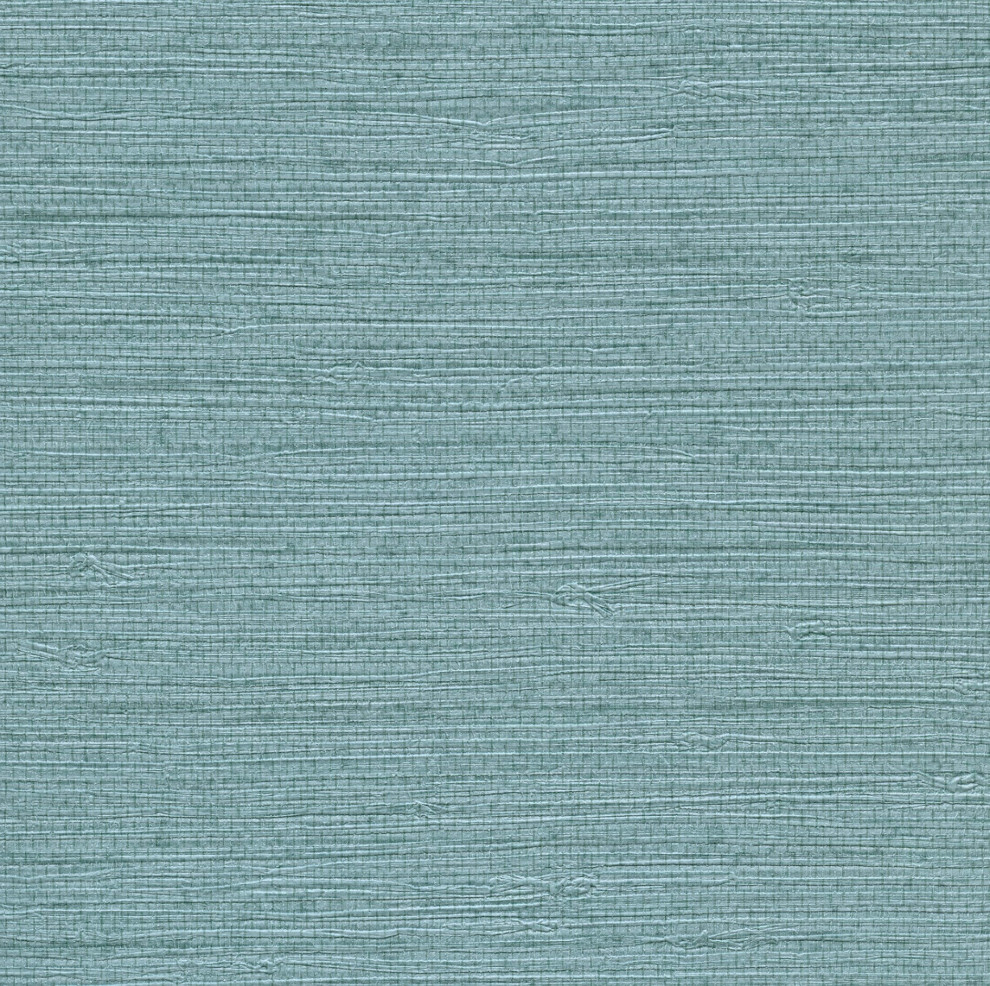 Blue Seagrass Wallpaper, Sample Contemporary Wallpaper by