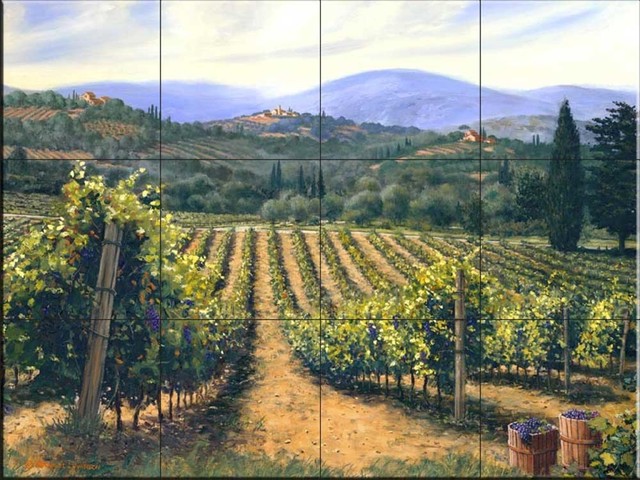 Tile Mural, Tuscan Vines by Michael Swanson, 25.5