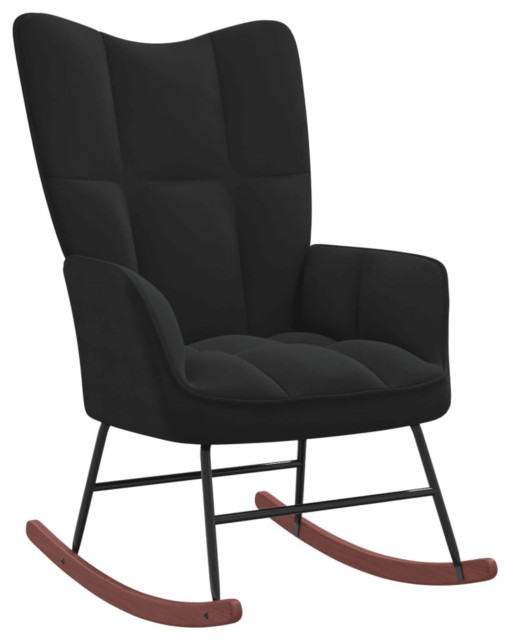 Vidaxl Rocking Chair Black Velvet