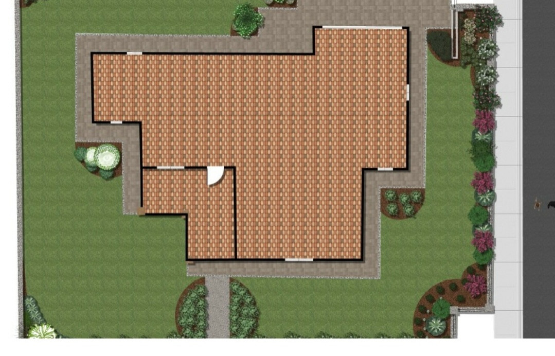 Giardino di 300 mq per abitazione familiare.