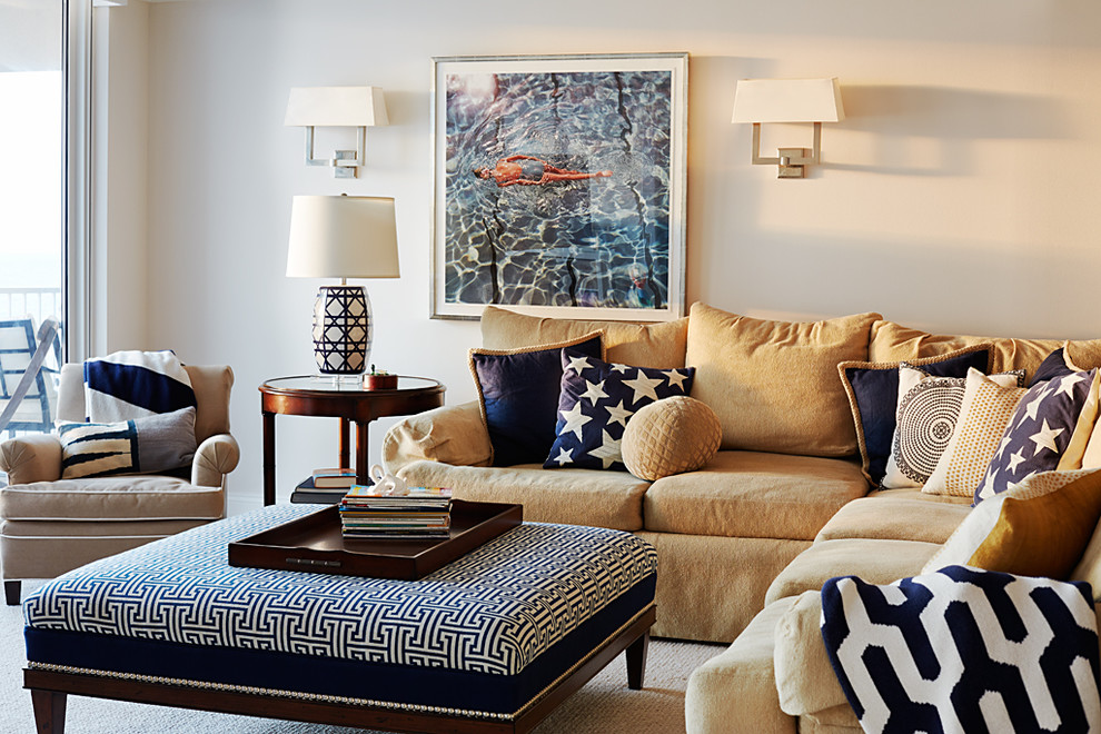 Living room - contemporary living room idea in Philadelphia