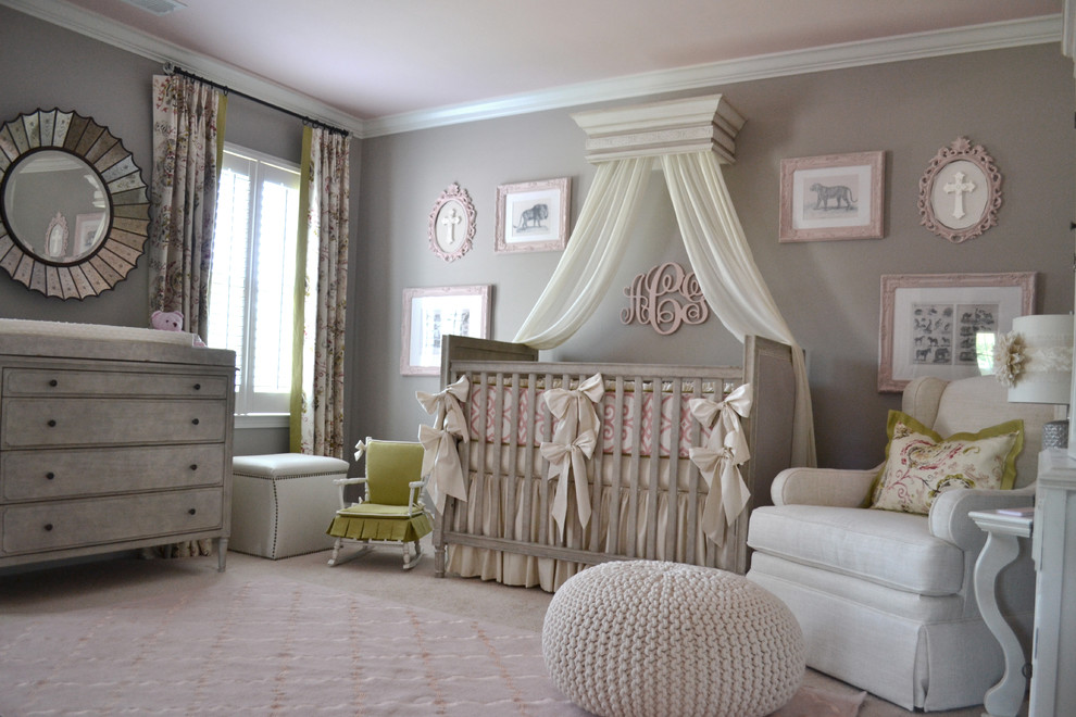 Inspiration for a transitional nursery remodel in Atlanta