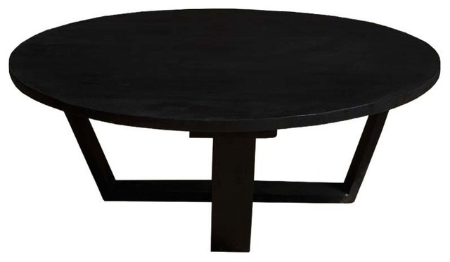 Coffeephile Black Solid Wood Round Coffee Table - Transitional - Coffee  Tables - by Sierra Living Concepts | Houzz