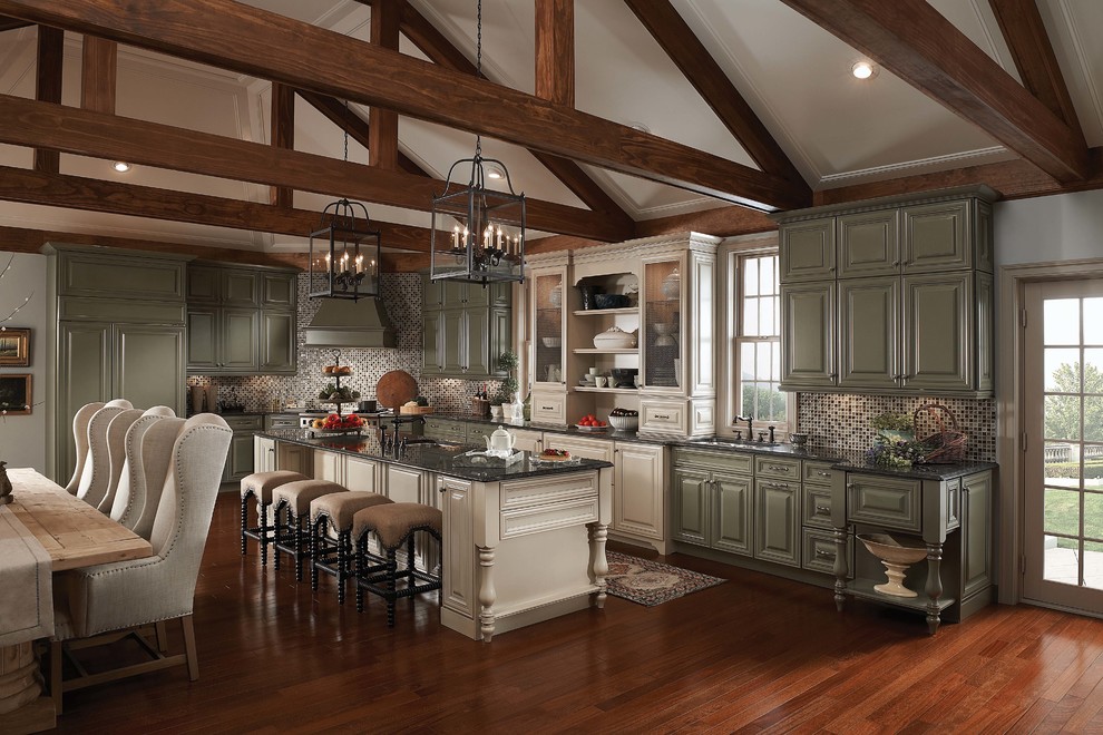 Inspiration for a rustic kitchen remodel in Indianapolis