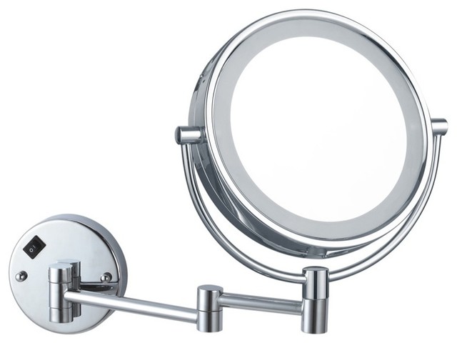 Double Face Led Lighted 3x Mirror Contemporary Makeup Mirrors Double Face Led Lighted 3x Mirror