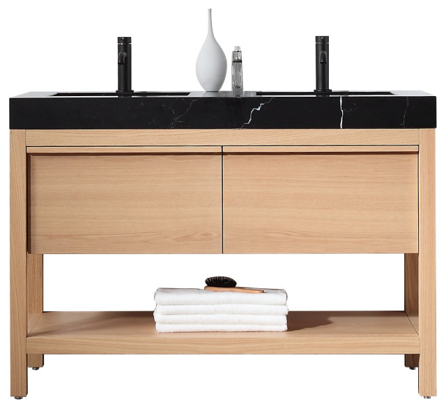 Bibury 48" Whitewash Oak Freestanding Modern Bathroom Vanity