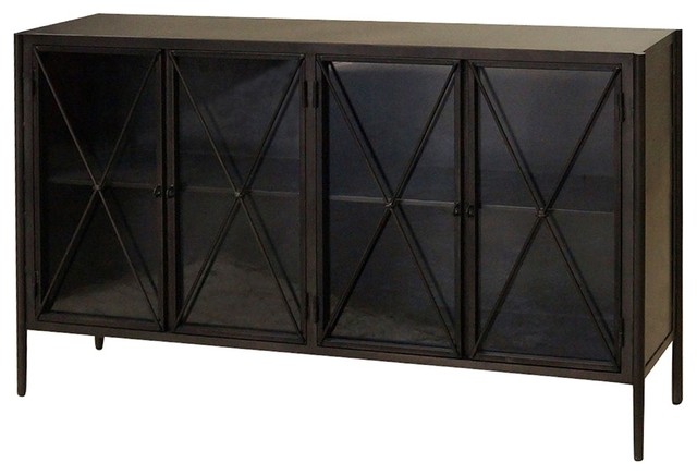 Aged Black Metal Media Console Sideboard Buffets And Aged Black Metal Media Console Sideboard