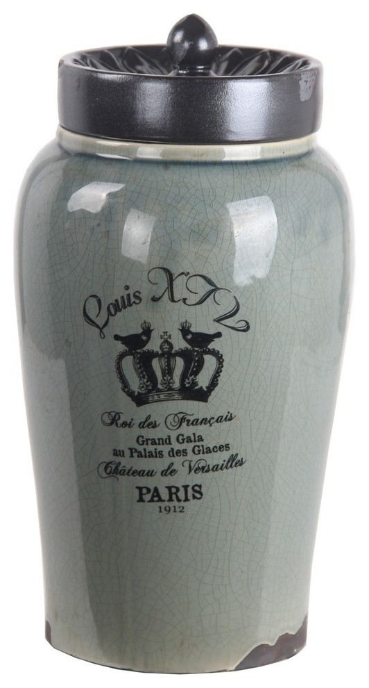 Privilege International Louis XIV Ceramic Jar With Lid, Large