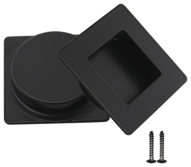 Black Square Pocket Door Pull, Sliding Door Pull, Flush Door Pull in