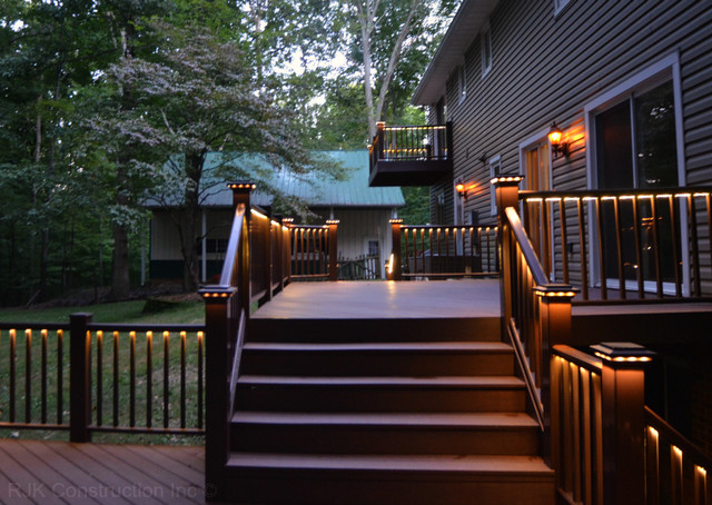 Deck with Rail Lighting american-traditional-veranda