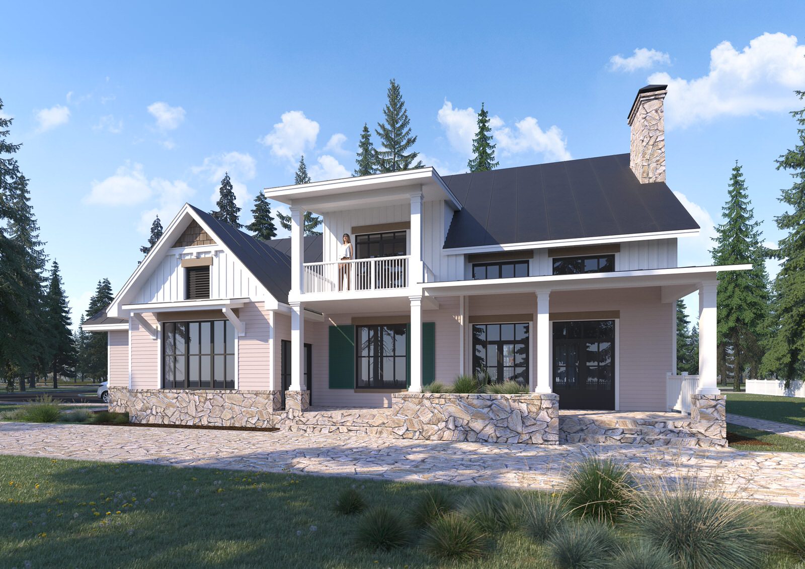 Проект 2-этажного 7-комнатного жилого дома