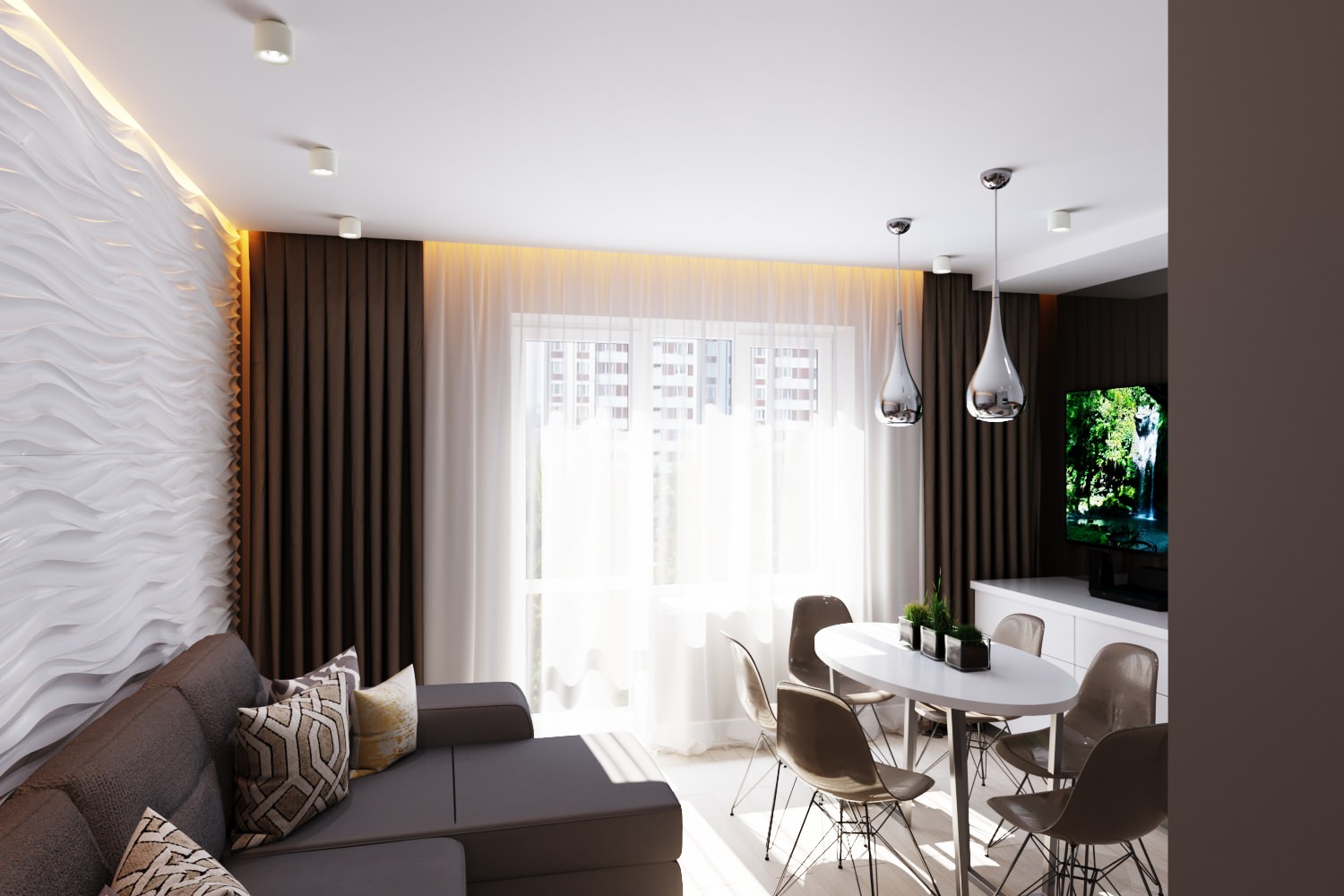 Дизайн проект-проект кухни-гостиной