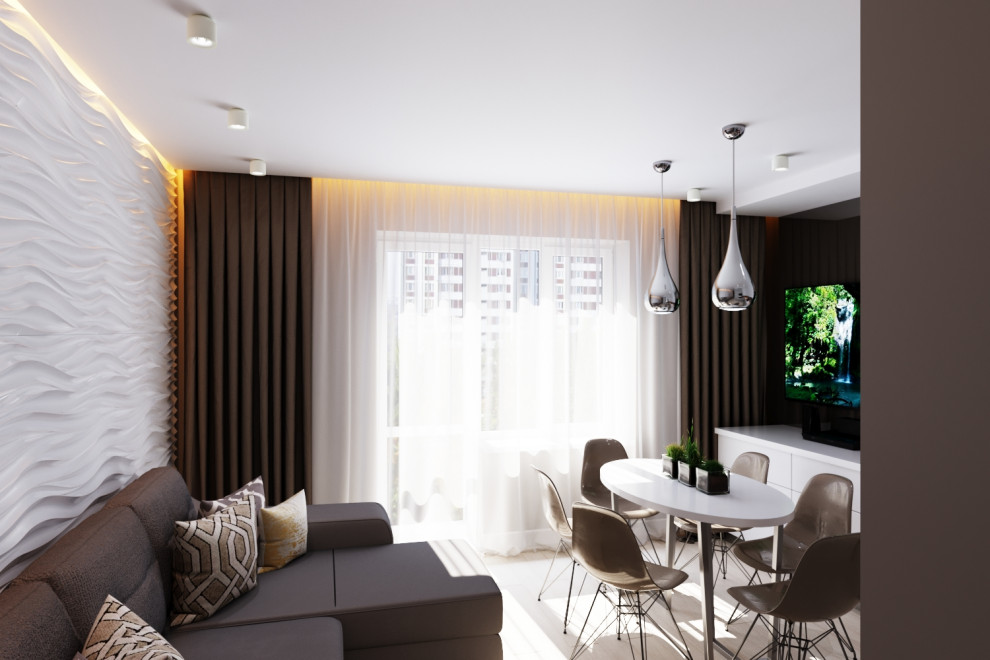 Дизайн проект-проект кухни-гостиной