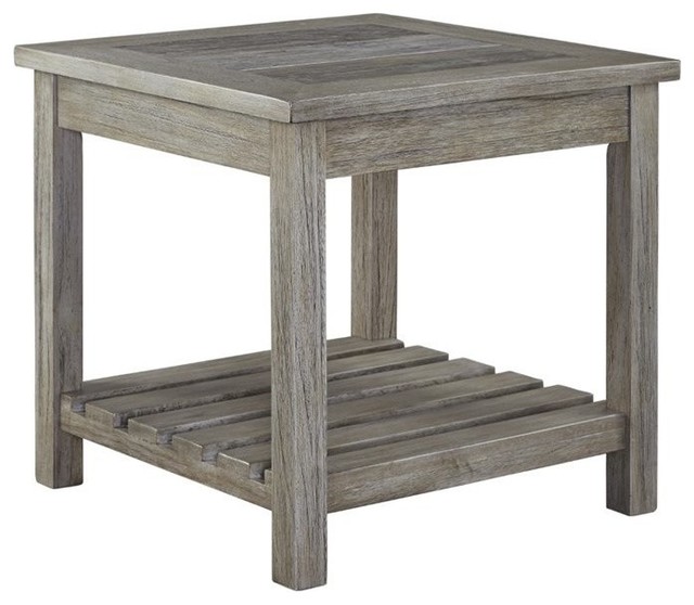 Ashley Square End Table Veldar Whitewash