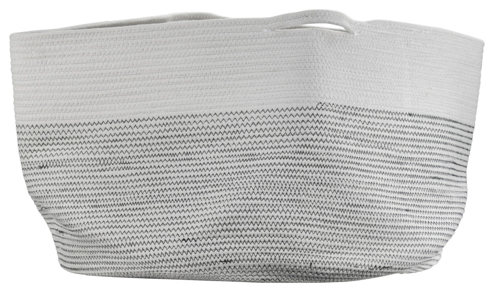 Woven Cotton Basket with Handles 15" x 20" (Large), 15" H x 20" L x