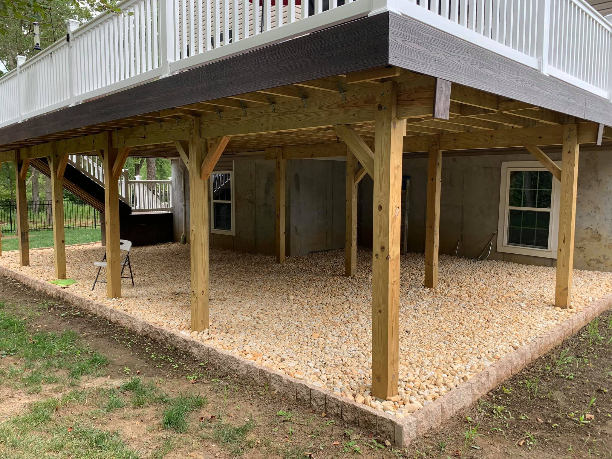White Railing Lifted Deck