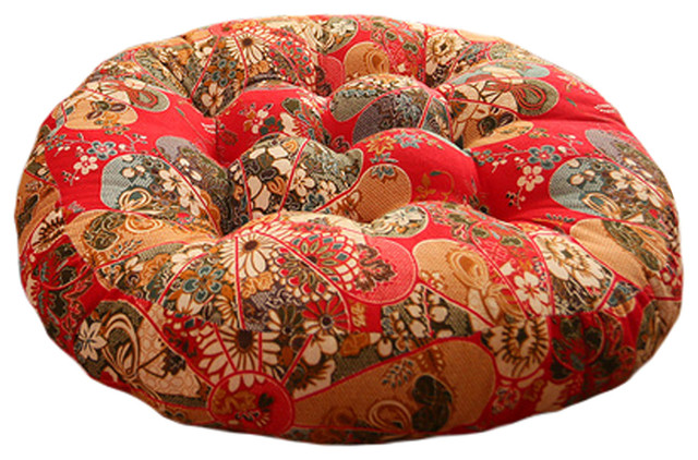 Chinese Style Round Chair Cushion Floor Seat Pad Thick Pillow A Chinese Style Round Chair Cushion Floor Seat Pad Thick Pillow A