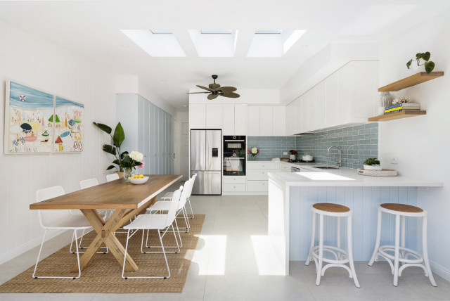 Open Plan Kitchen and Dining Room coastal-kitchen