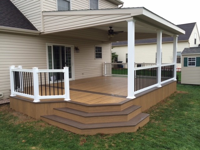 Lean To Roof Over Two Toned Clubhouse Deck Modern Deck Other