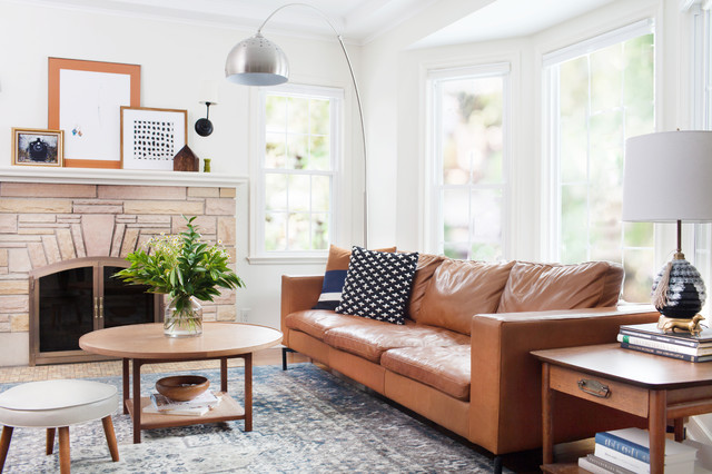 Transitional St Paul Vintage Modern Eclectic Living Room