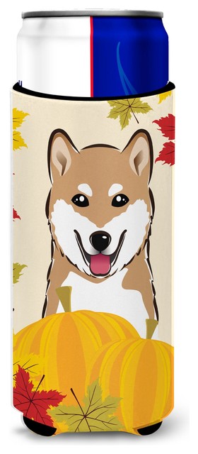 Shiba Inu Thanksgiving Michelob Ultra Beverage Insulator For Slim Cans