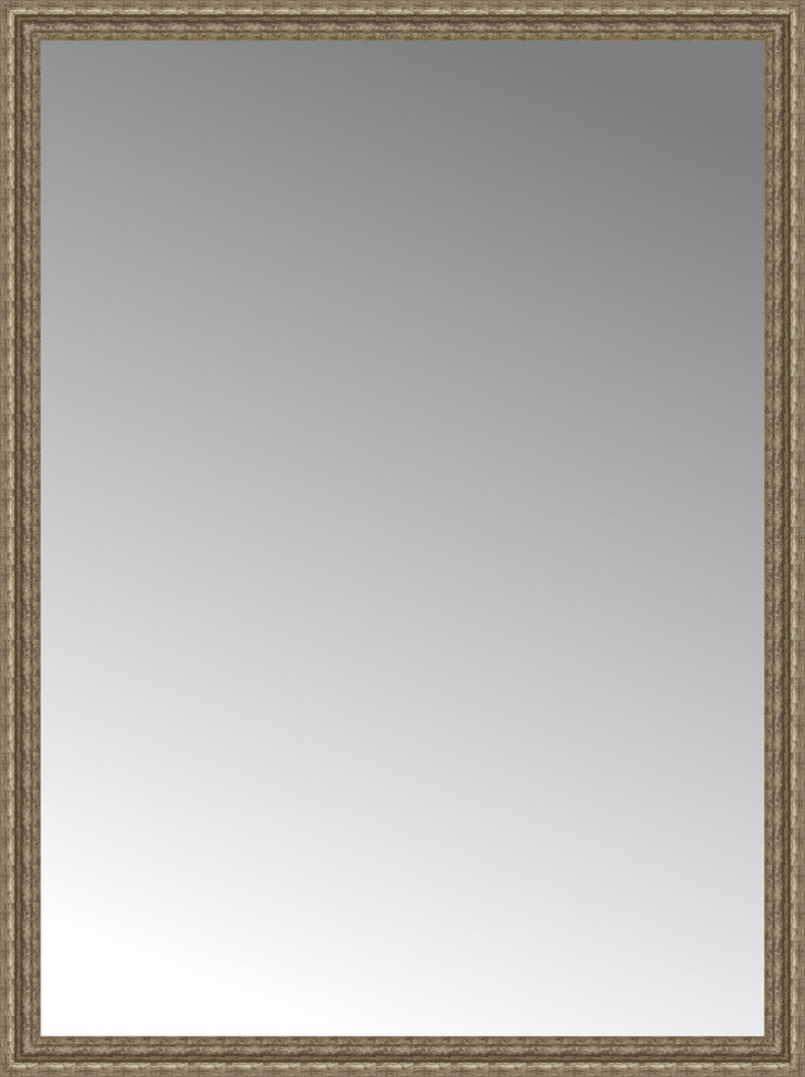 54"x72" Custom Framed Mirror, Distressed Silver