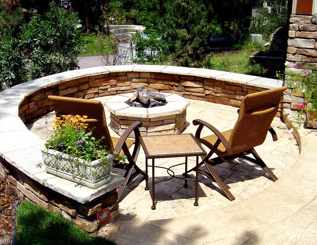 Outdoor Gas Fire Pit American Traditional Patio Denver By