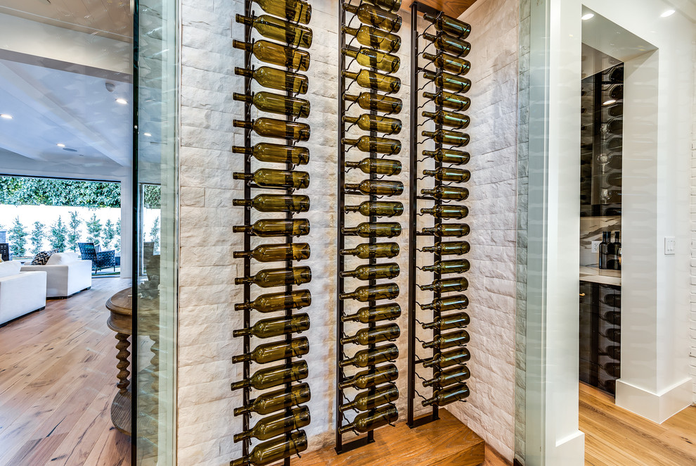 Wine cellar - transitional wine cellar idea in Los Angeles