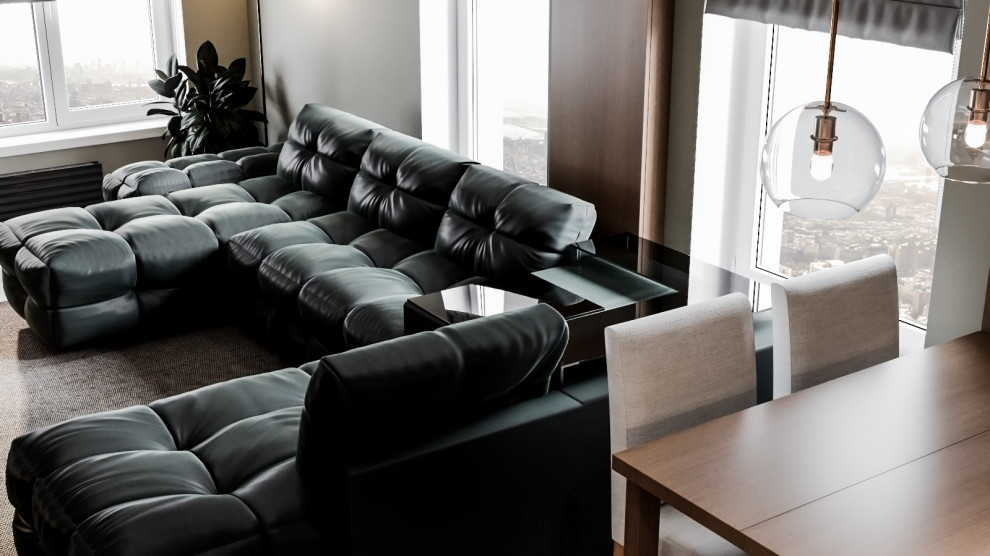 Дизайн проект квартиры в Москве в современном стиле (Варшавское шоссе, 2019)