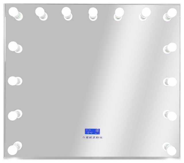 Hollywood USB Touchscreen Light Up Wall Mirror Contemporary Makeup Mirrors by UStradeENT