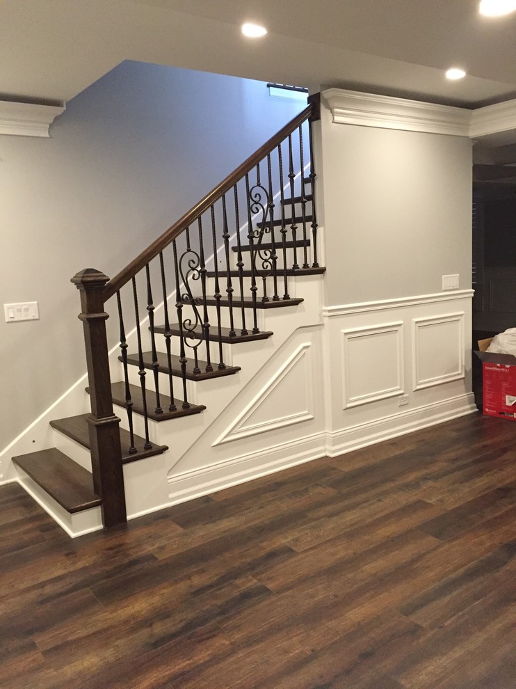 Staircase - transitional staircase idea in Chicago