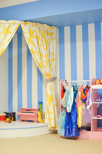 Design ideas for an eclectic gender-neutral kids' playroom for kids 4-10 years old in New York.