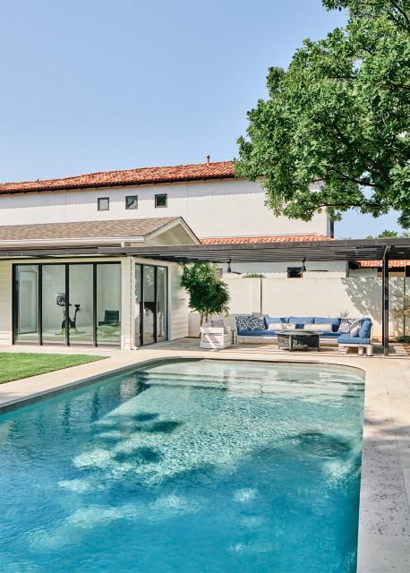 Fitness Room & Outdoor Pool Lounge contemporary-swimming-pool-and-hot-tub