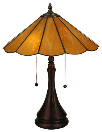20.25H Panel Honey Amber Table Lamp