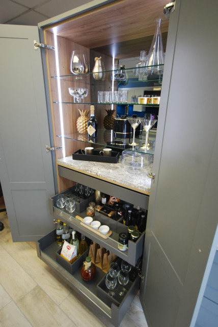 Custom larders, pantries and space towers. eclectic-kitchen
