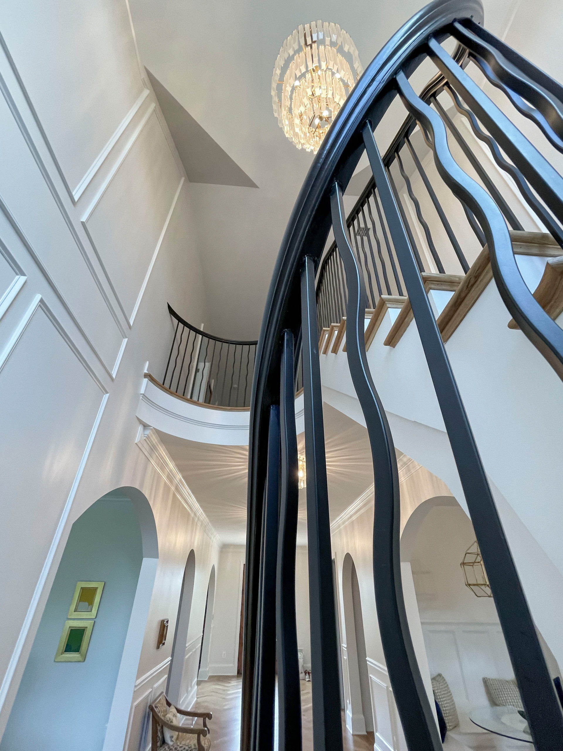 106_Modern Balustrade System Meets Traditional Winding Stairs, Aldie VA  20105