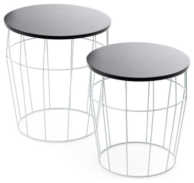 Cocoa Side/End Tables, Set of 2, Blue and Black