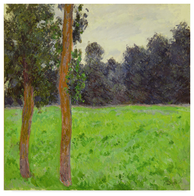 Claude Monet 'Deux Arbres Dans La Prairie' Canvas Art, 24"x24"