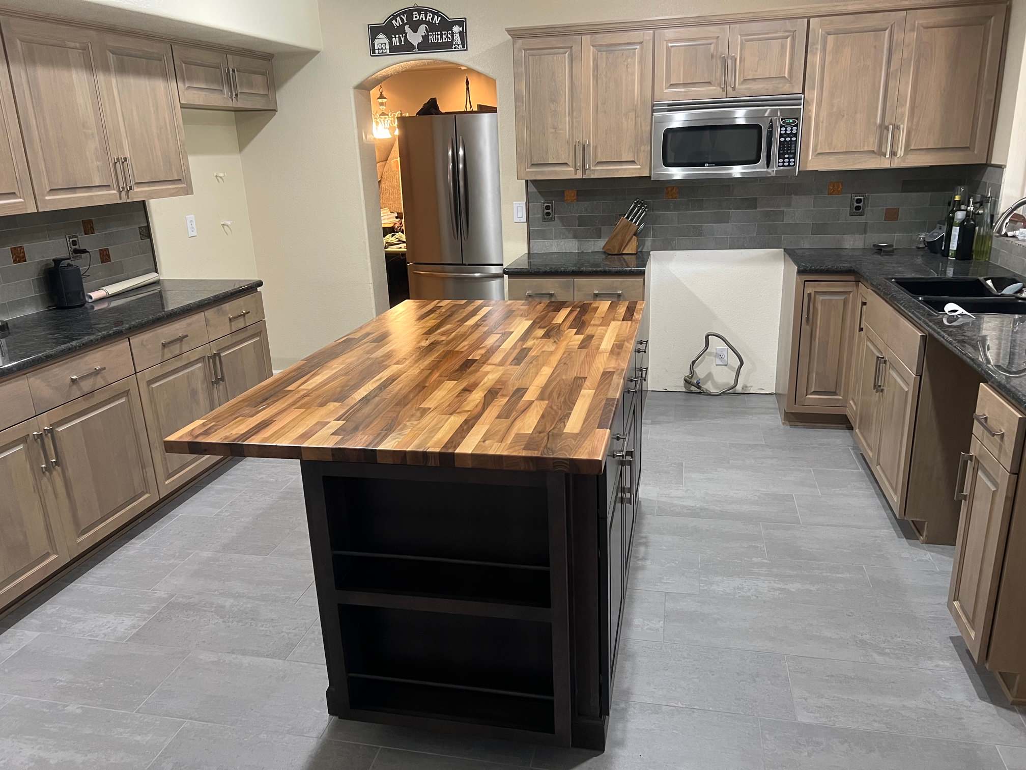 Kitchen Reface with Island Build w/ Butcher Block Counter